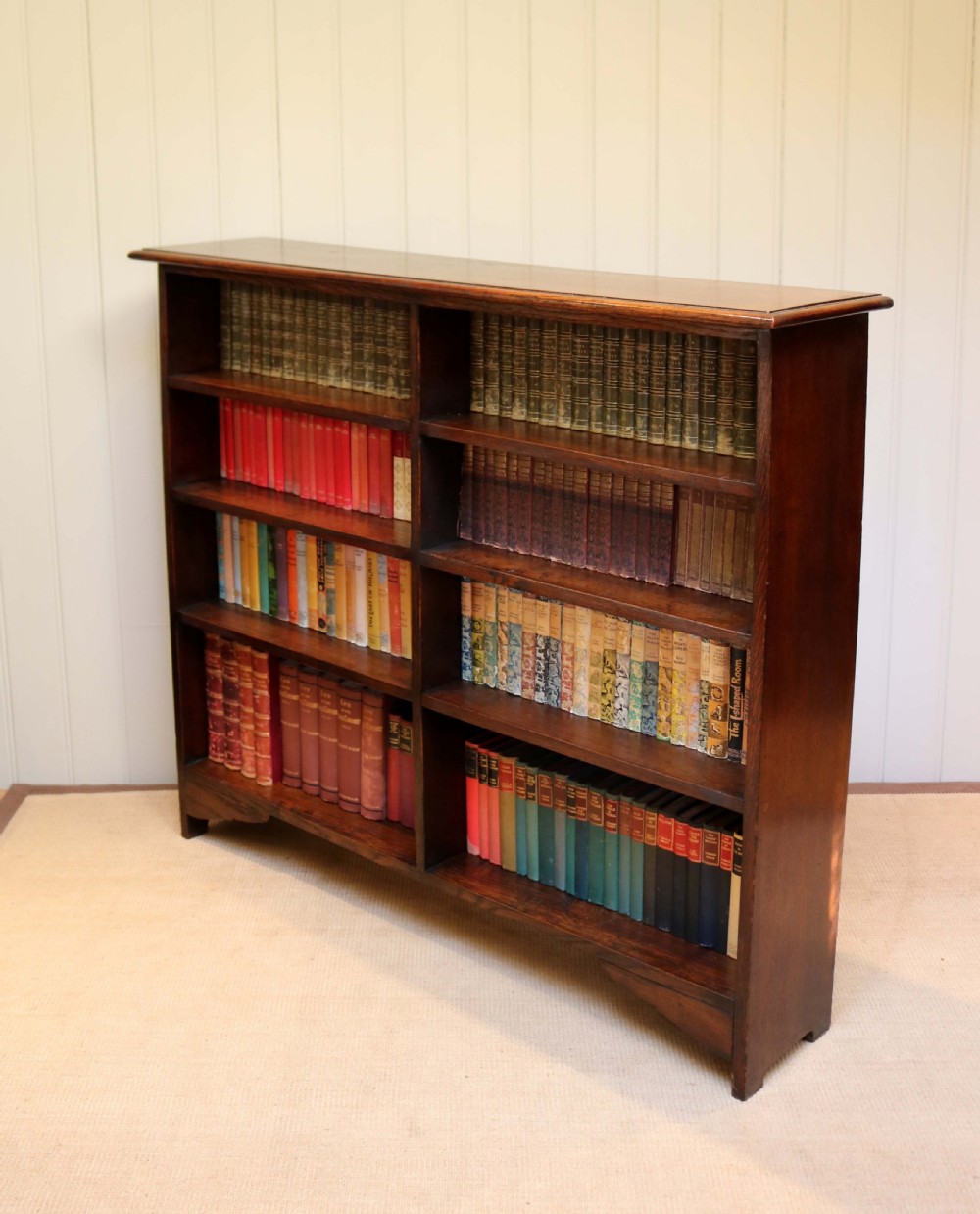 Oak Double Front Open Bookcase View V