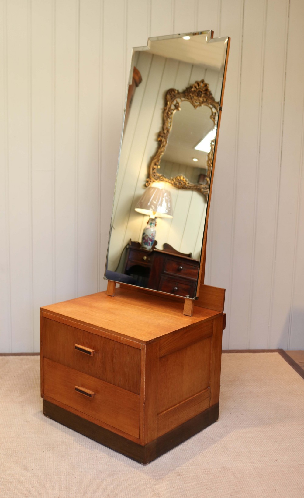 Art Deco Oak Mirrored Cabinet View II