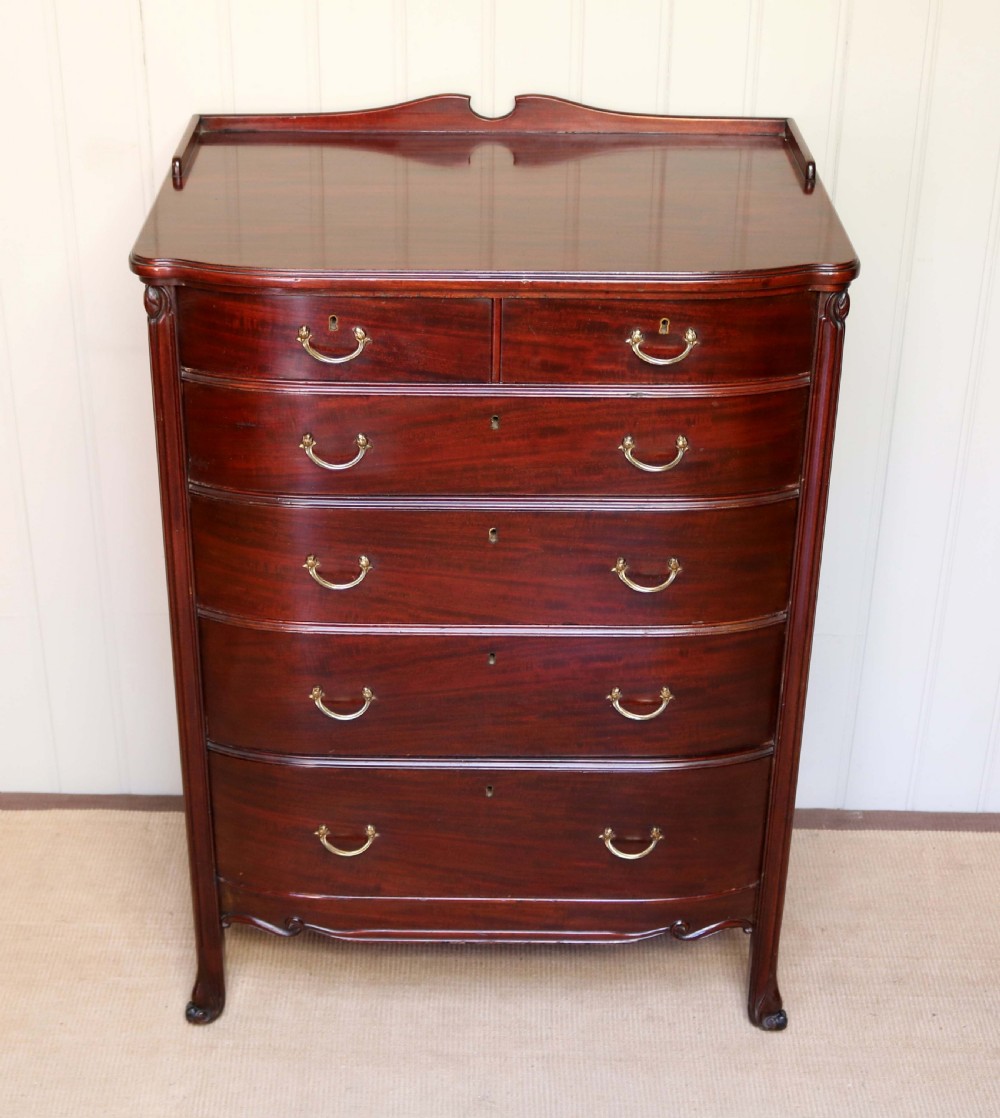 Edwardian Mahogany Bow Front Chest Of Drawers
