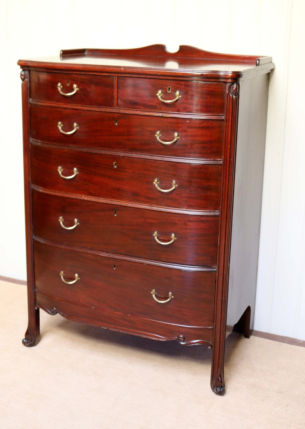 Edwardian Mahogany Bow Front Chest Of Drawers View II