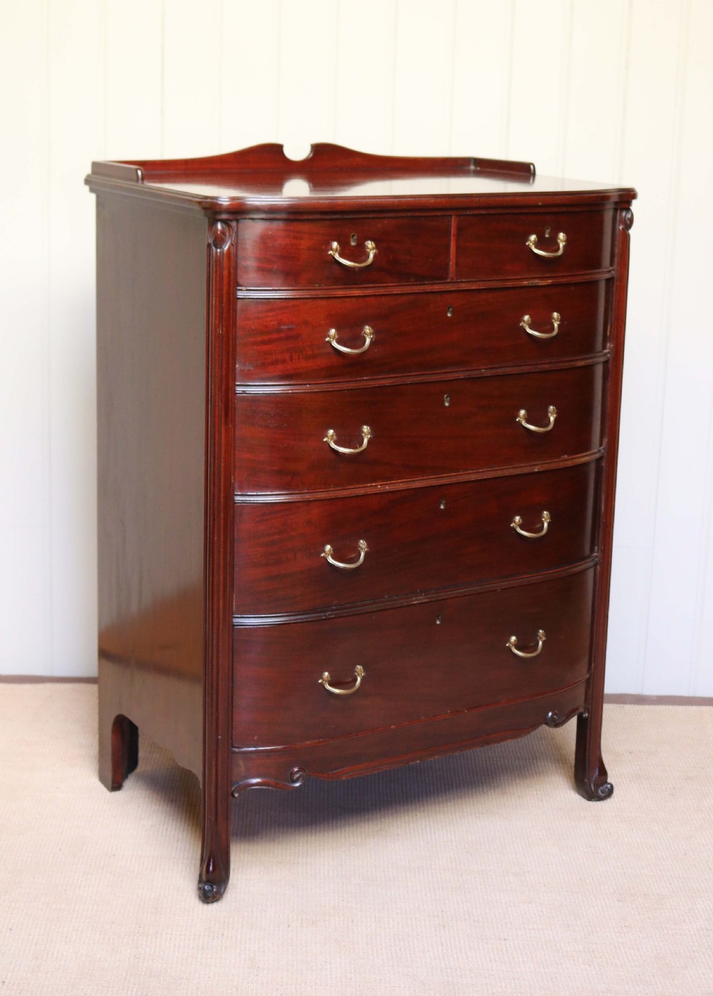 Edwardian Mahogany Bow Front Chest Of Drawers View V