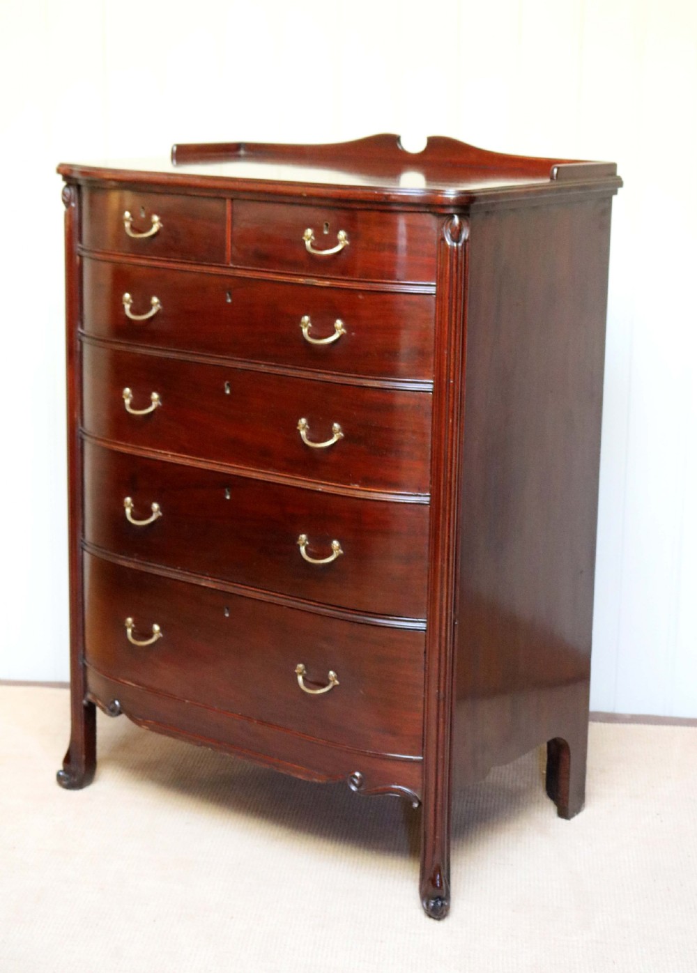 Edwardian Mahogany Bow Front Chest Of Drawers View VI