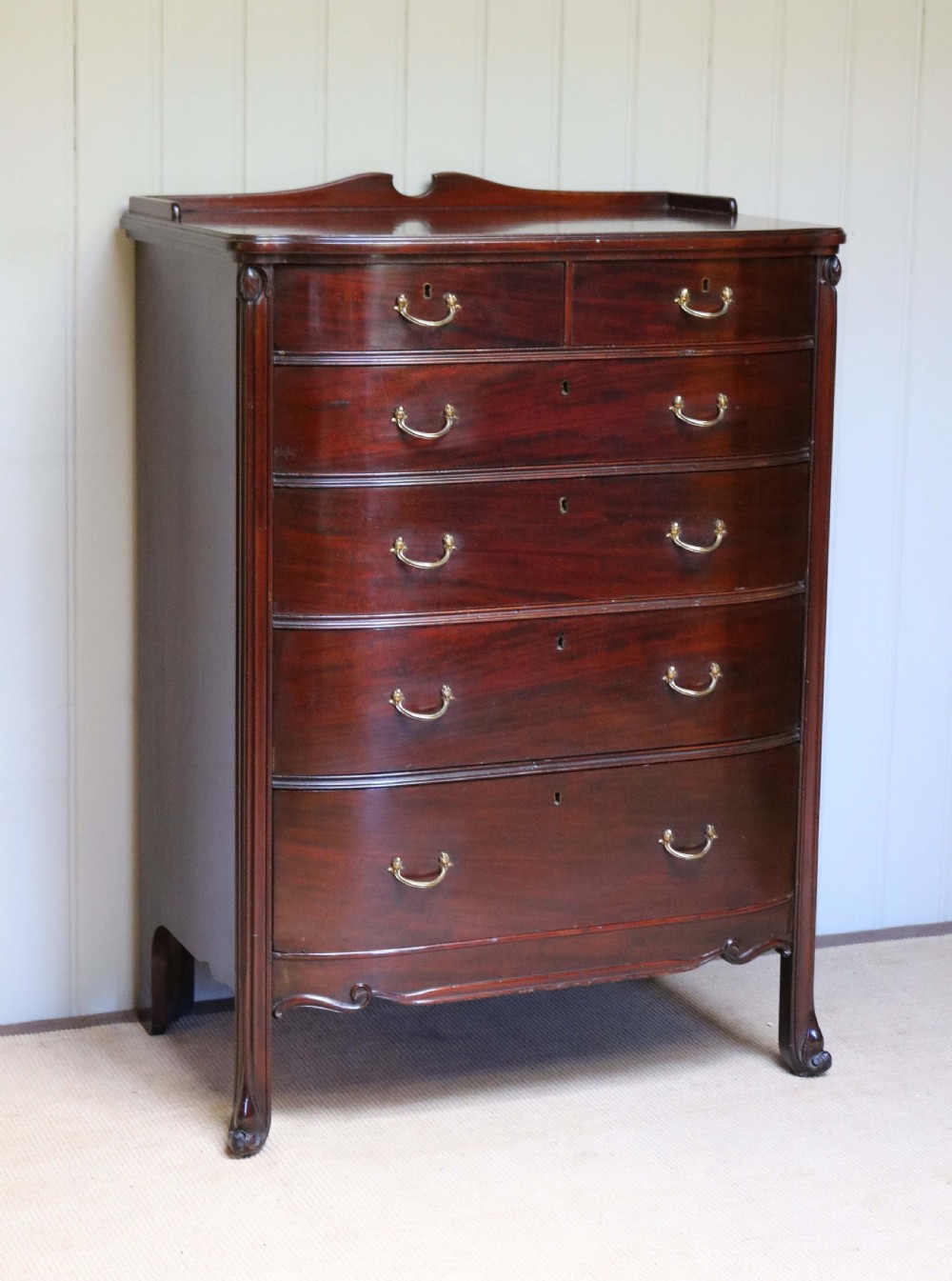 Edwardian Mahogany Bow Front Chest Of Drawers View VIII