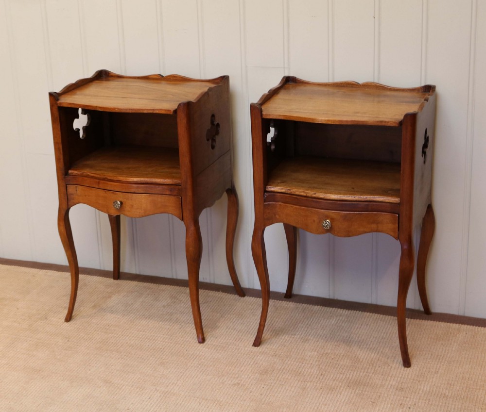Pair Of French Cherry Wood Bedside Cabinets View III