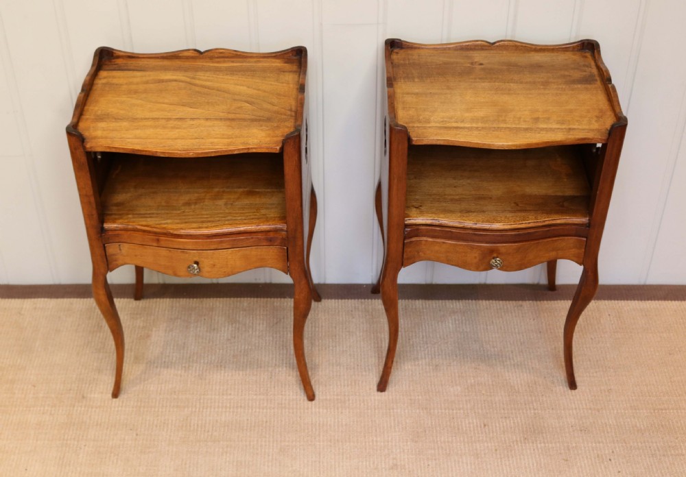Pair Of French Cherry Wood Bedside Cabinets View IV