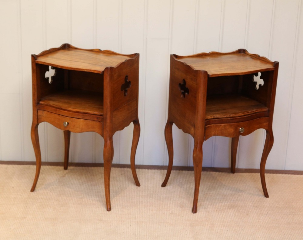 Pair Of French Cherry Wood Bedside Cabinets View V