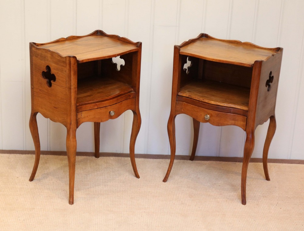 Pair Of French Cherry Wood Bedside Cabinets View VI