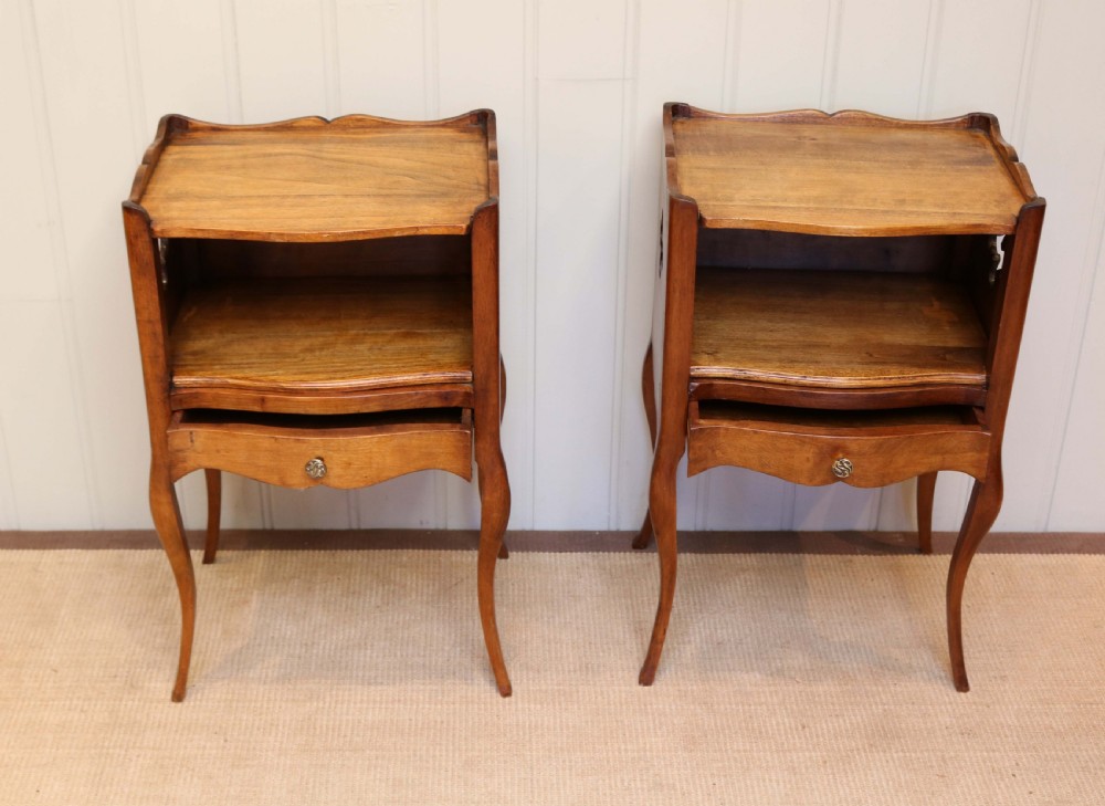 Pair Of French Cherry Wood Bedside Cabinets View VIII