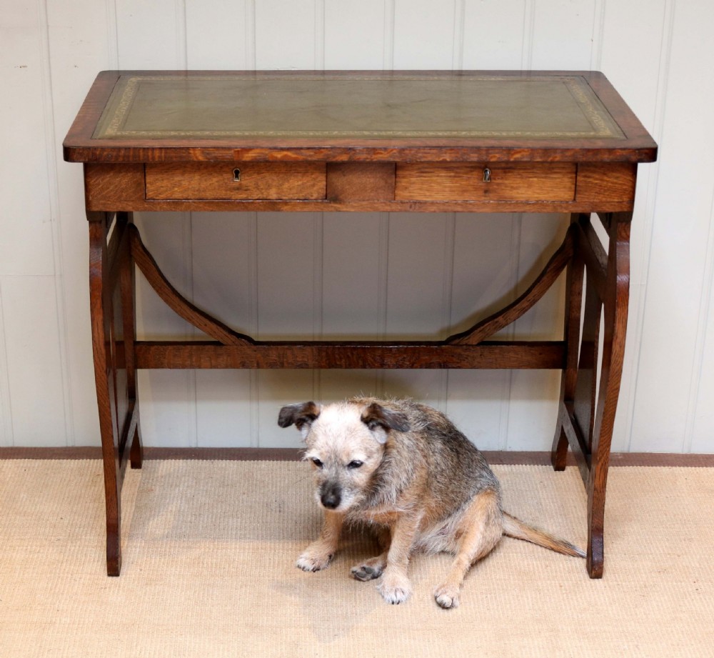 Arts And Crafts Inspired Oak Writing Desk View III