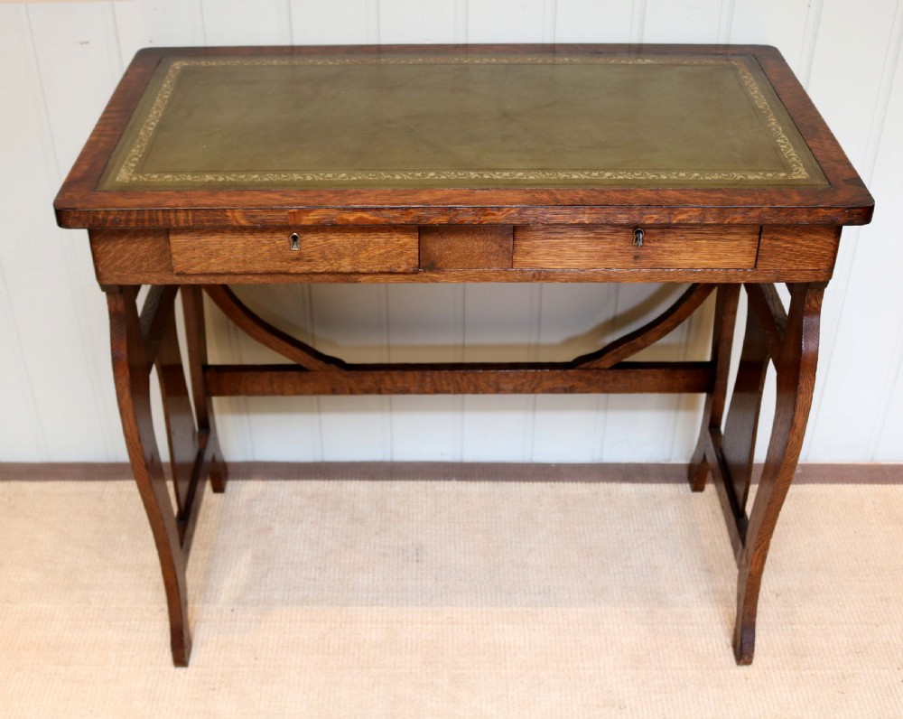 Arts And Crafts Inspired Oak Writing Desk View VIII