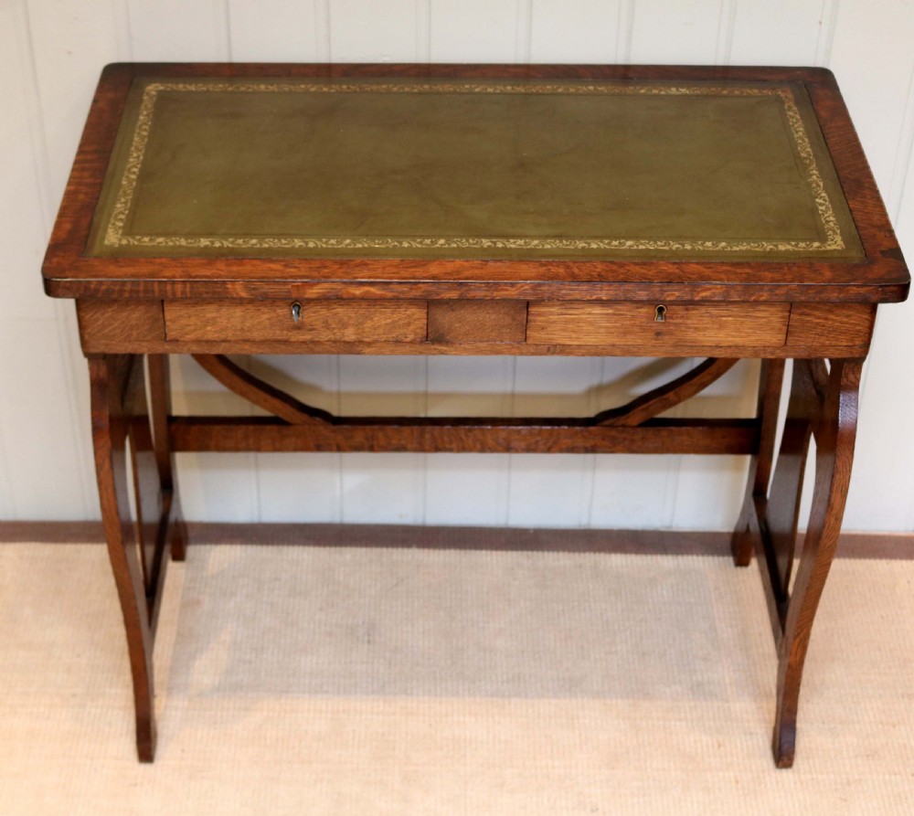 Arts And Crafts Inspired Oak Writing Desk View IX