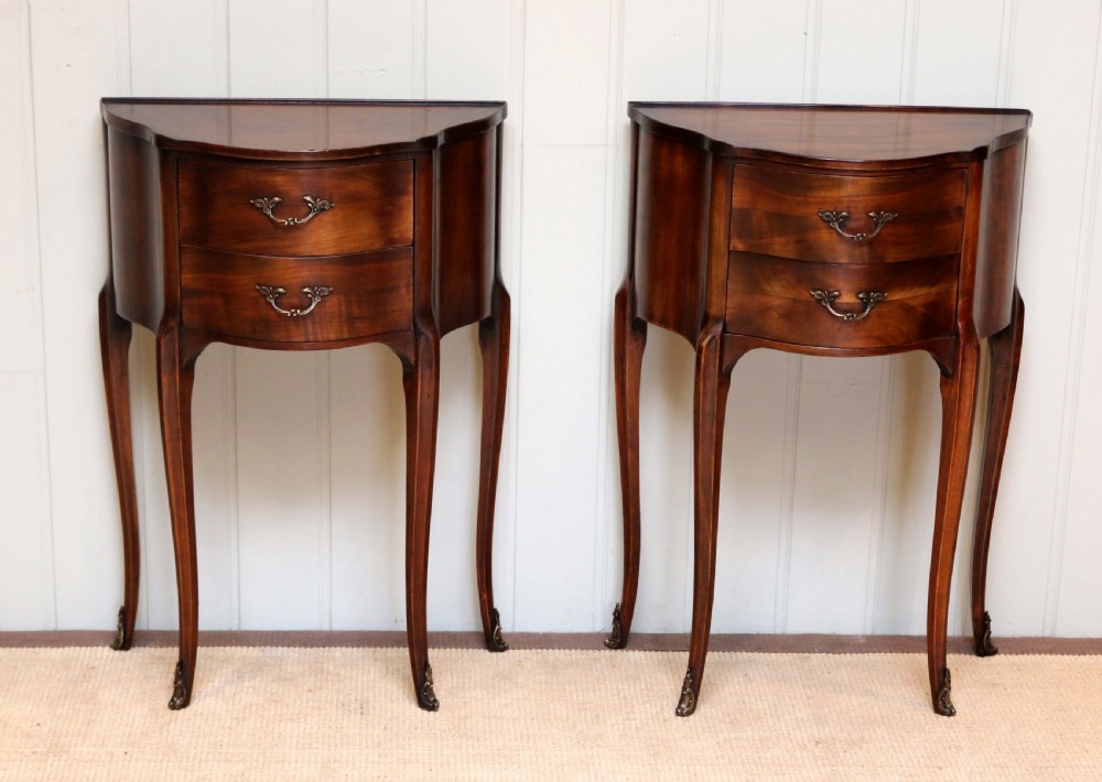 Pair Of French Cherry Wood Bedside Cabinets