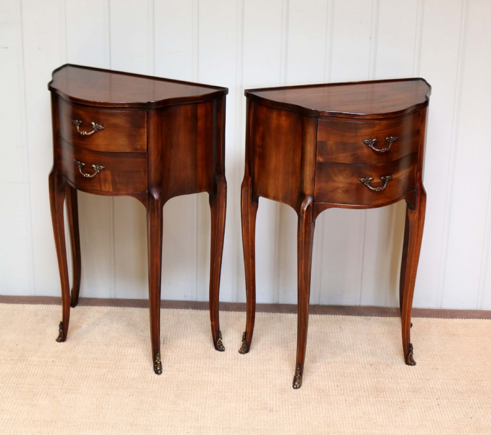 Pair Of French Cherry Wood Bedside Cabinets View II