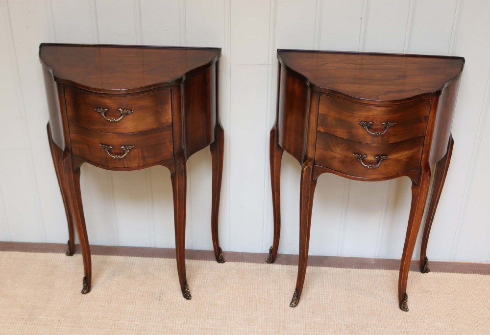 Pair Of French Cherry Wood Bedside Cabinets View III