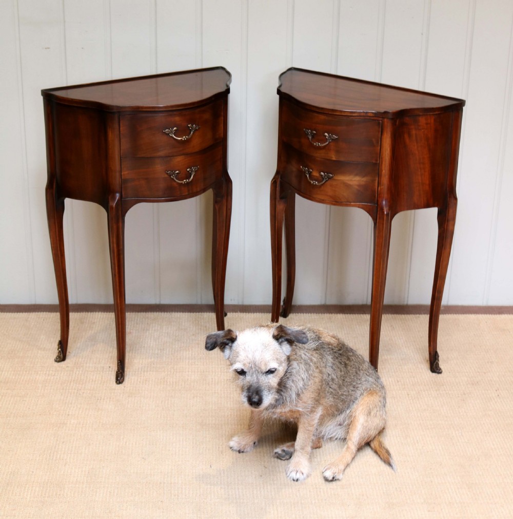 Pair Of French Cherry Wood Bedside Cabinets View IV