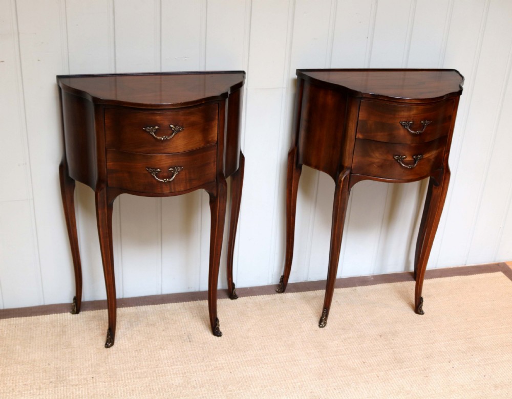 Pair Of French Cherry Wood Bedside Cabinets View V