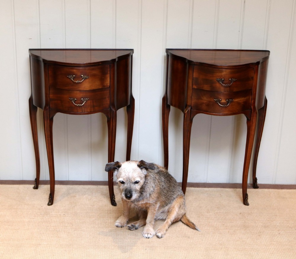 Pair Of French Cherry Wood Bedside Cabinets View VI