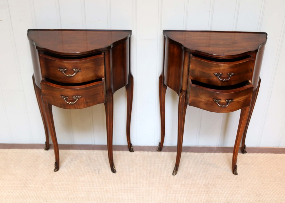 Pair Of French Cherry Wood Bedside Cabinets View VIII