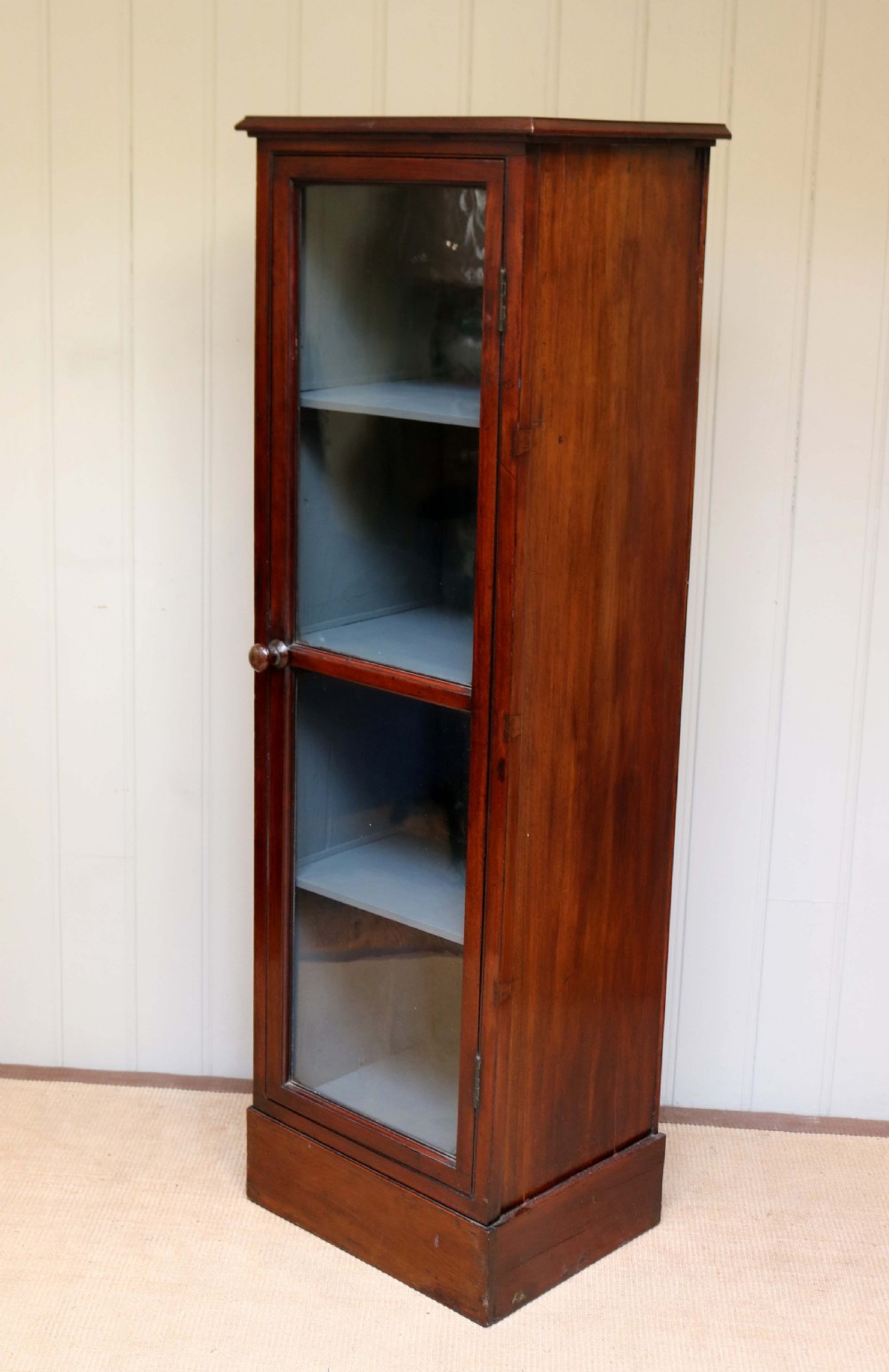 Tall Slim Mahogany Glazed Cabinet View VI