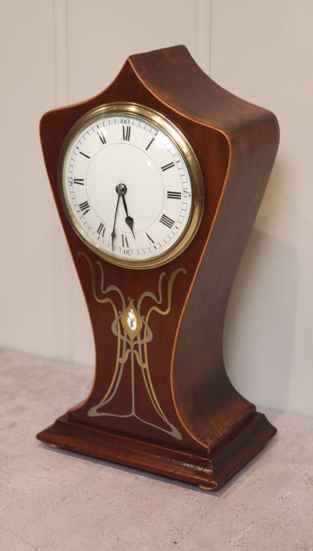 Mahogany Art Nouveau Mantel Clock (United Kingdom, c. 1900) View II