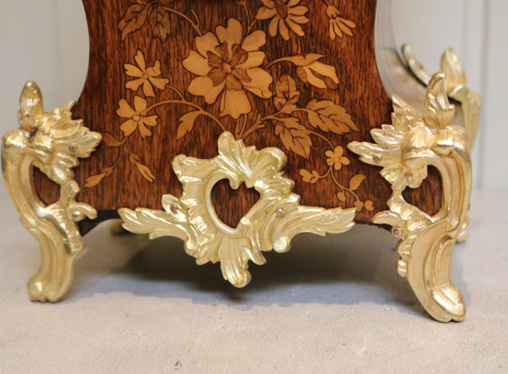 Rosewood and Marquetry Bell Striking Mantel Clock (France, 1889) View IV