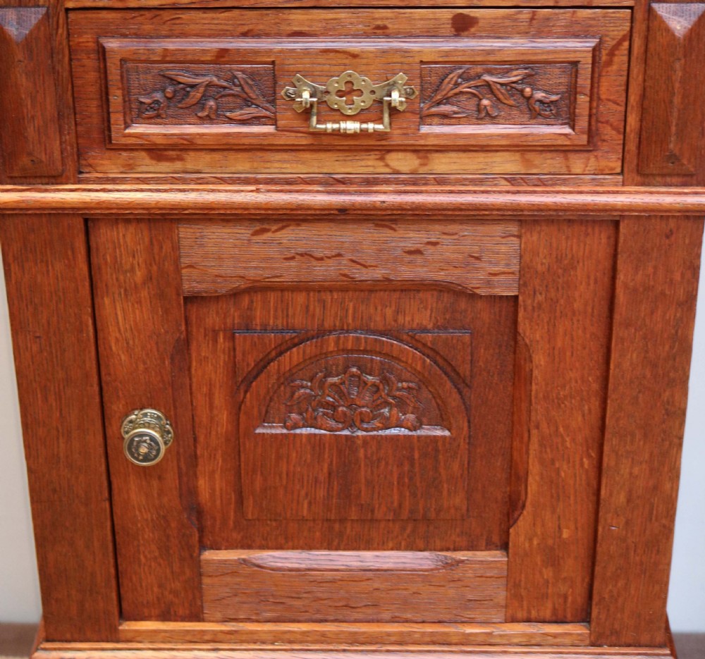 Pair Of French Oak Marble Top Bedside Cabinets  View V