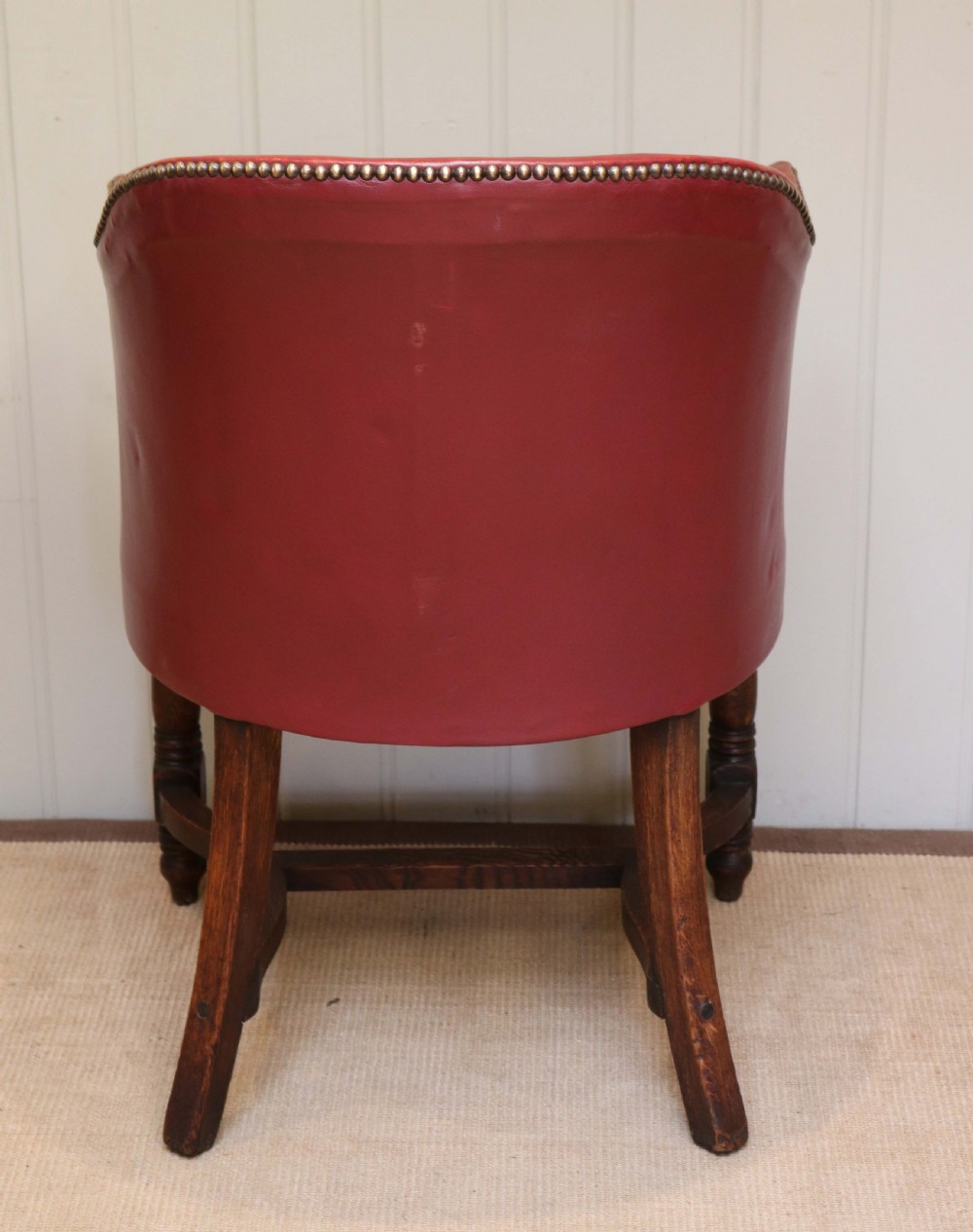 Oak Framed Leather Tub Chair View V