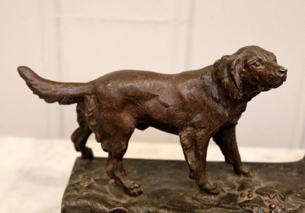 French Spelter Dog Ink Stand  View II