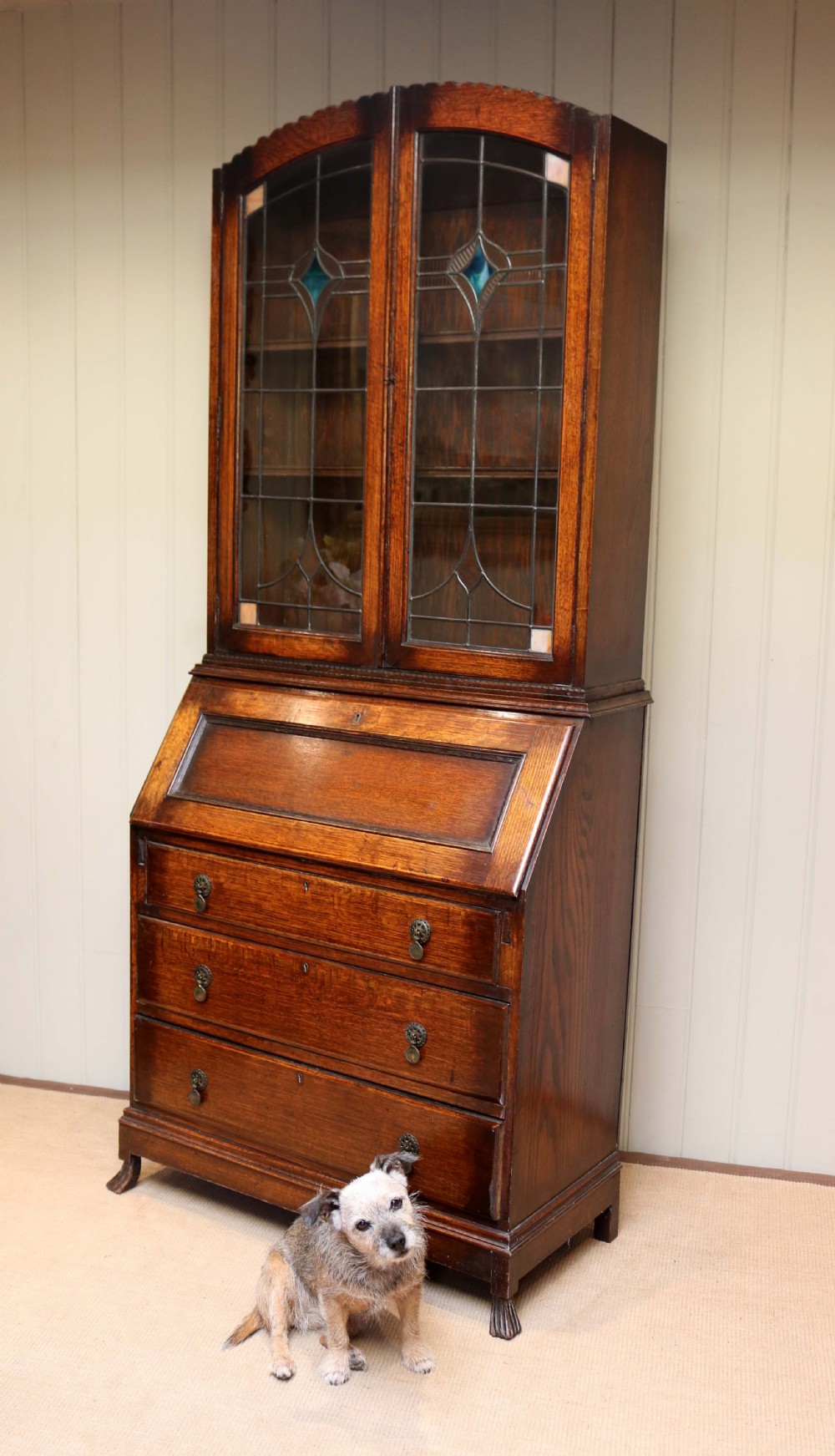 Art Deco Oak Bureau Bookcase View IX