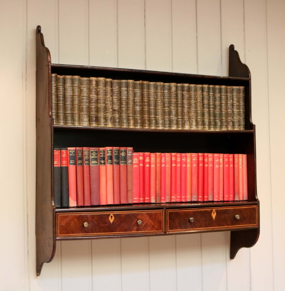 Georgian Mahogany Wall Shelf With Drawers