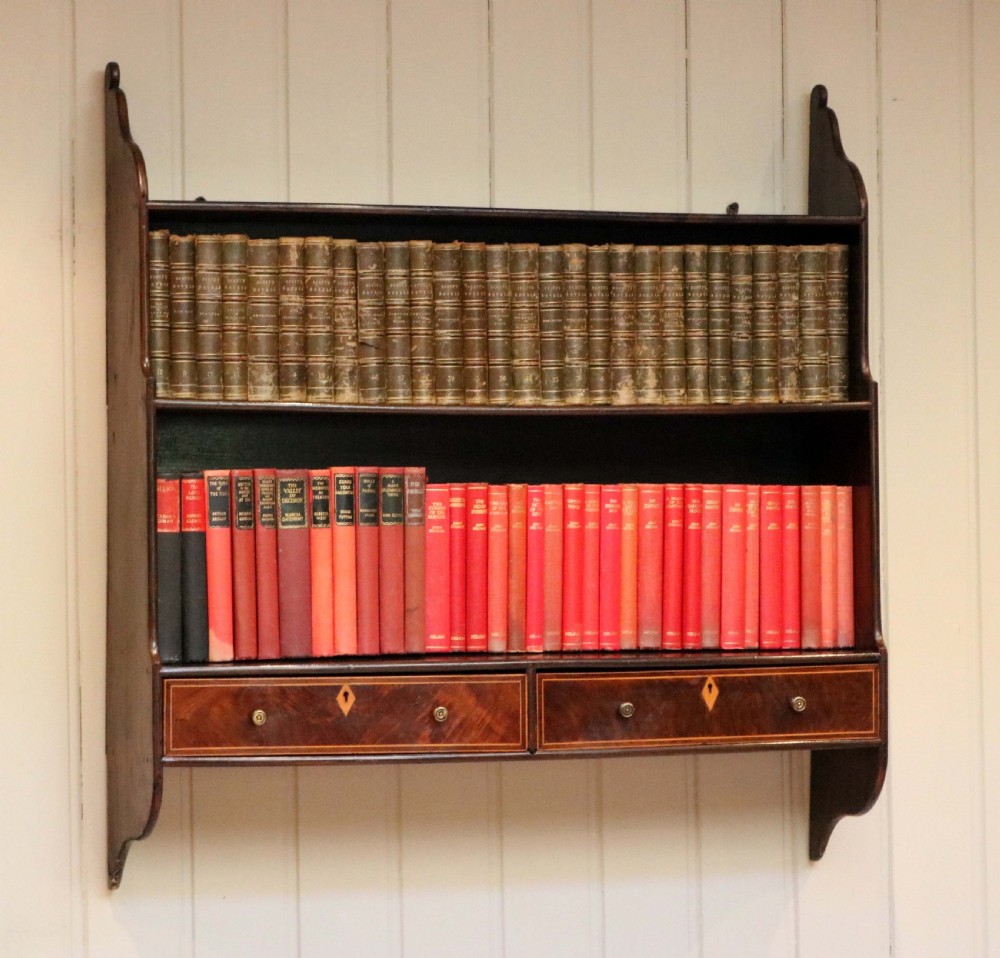 Georgian Mahogany Wall Shelf With Drawers View III