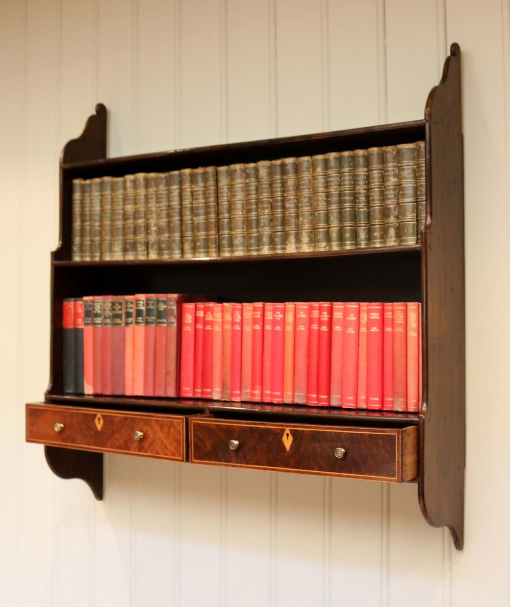Georgian Mahogany Wall Shelf With Drawers View V