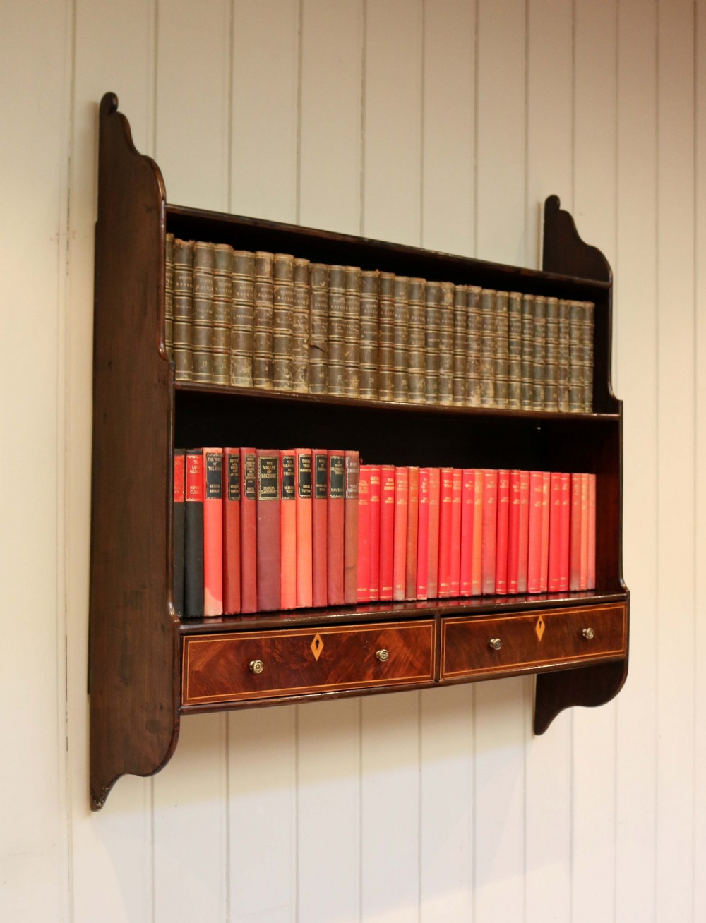 Georgian Mahogany Wall Shelf With Drawers View VII