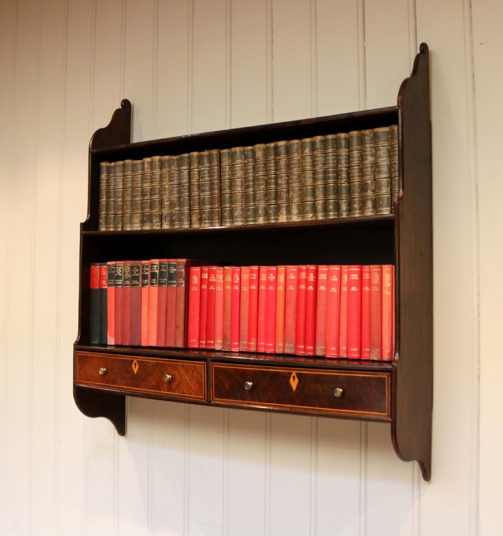 Georgian Mahogany Wall Shelf With Drawers View VIII