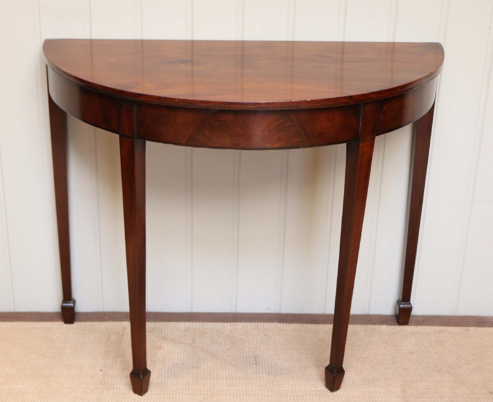 Edwardian Mahogany Demi Lune Table