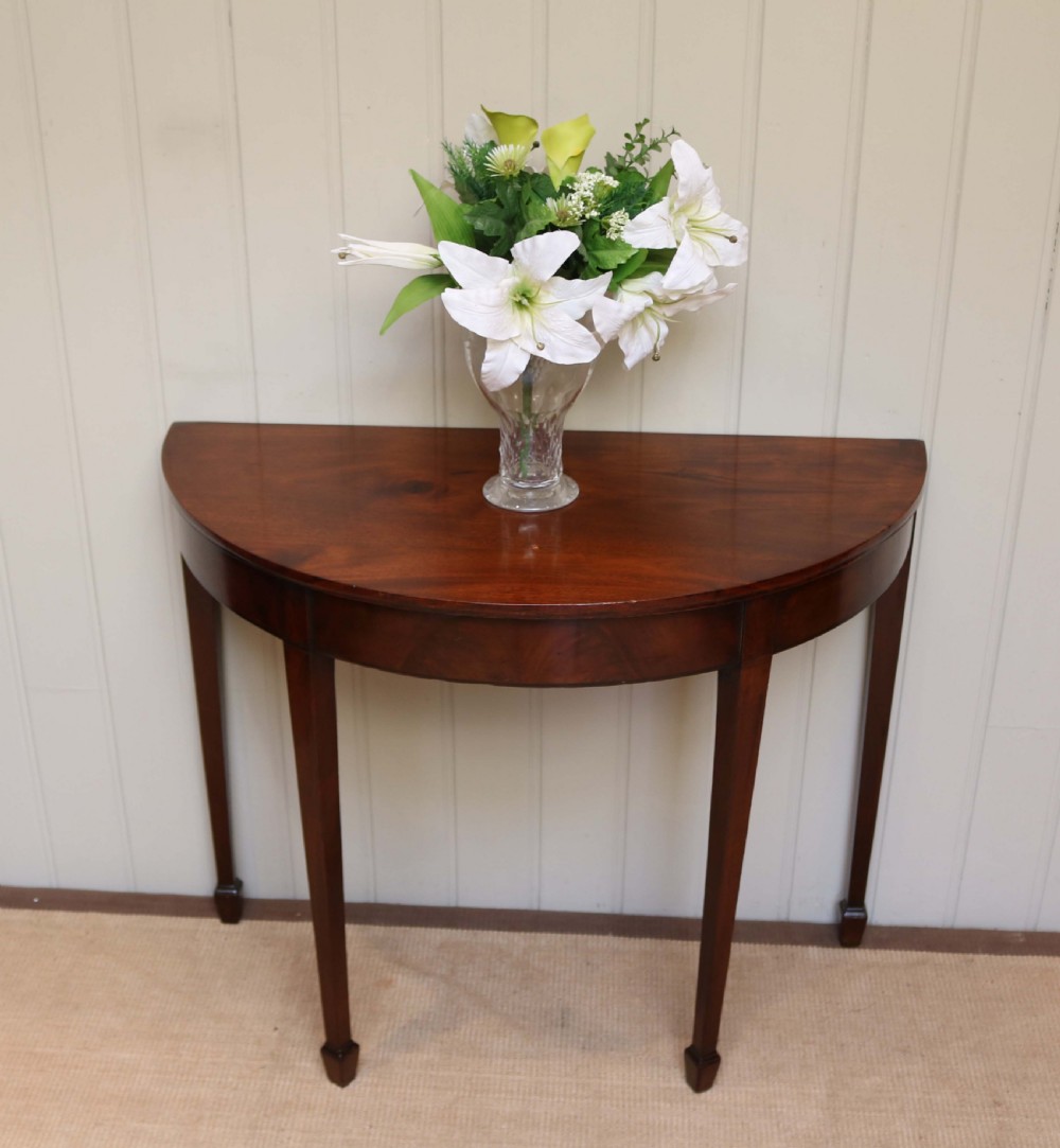 Edwardian Mahogany Demi Lune Table View II