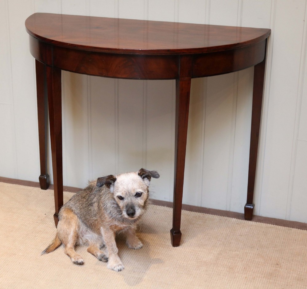 Edwardian Mahogany Demi Lune Table View VII