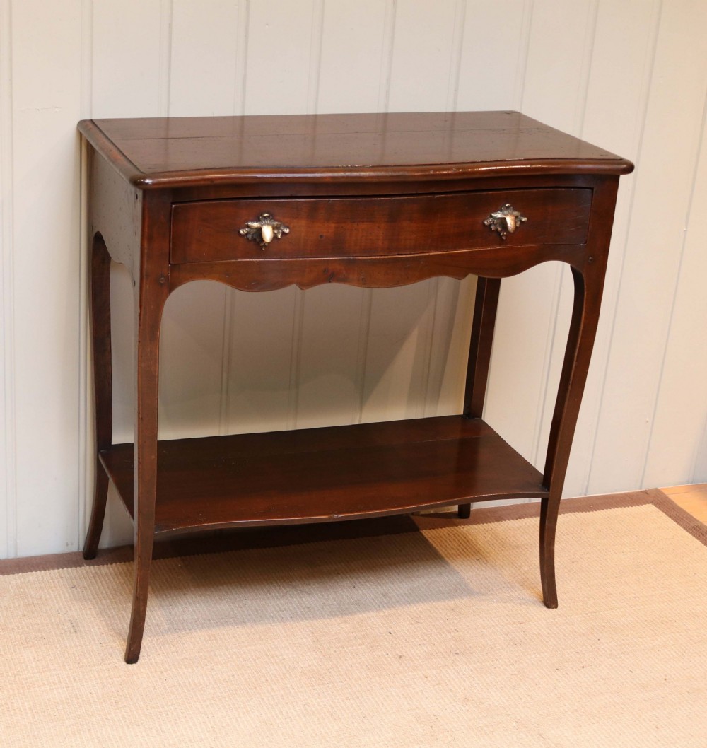 Rustic French Cherry Wood Side Table  View II