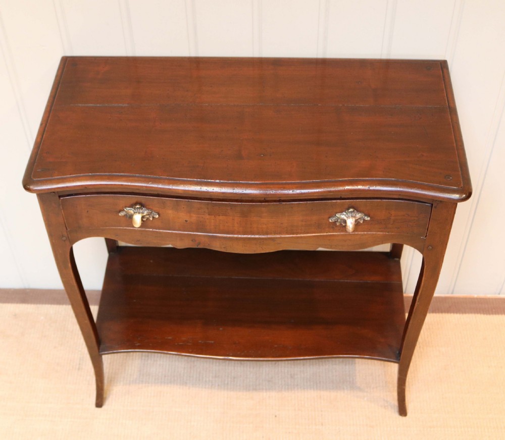 Rustic French Cherry Wood Side Table  View III