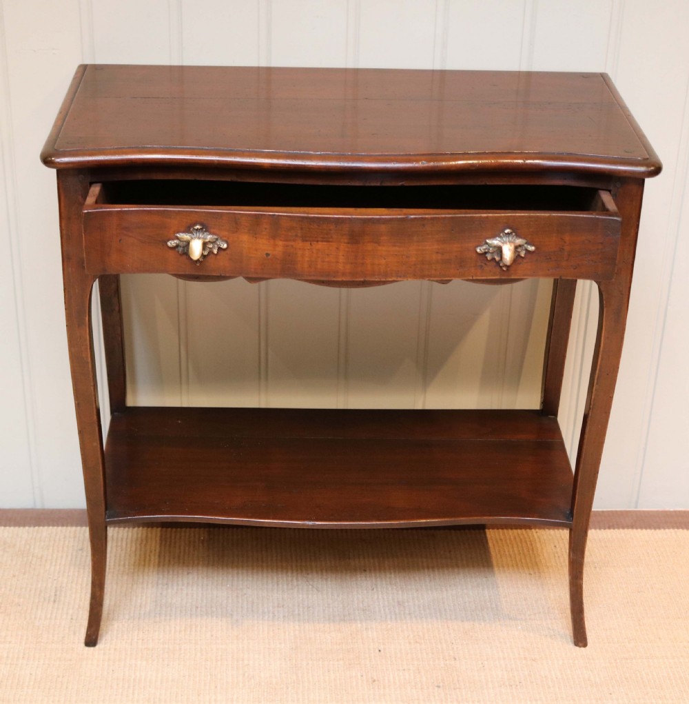 Rustic French Cherry Wood Side Table  View IV
