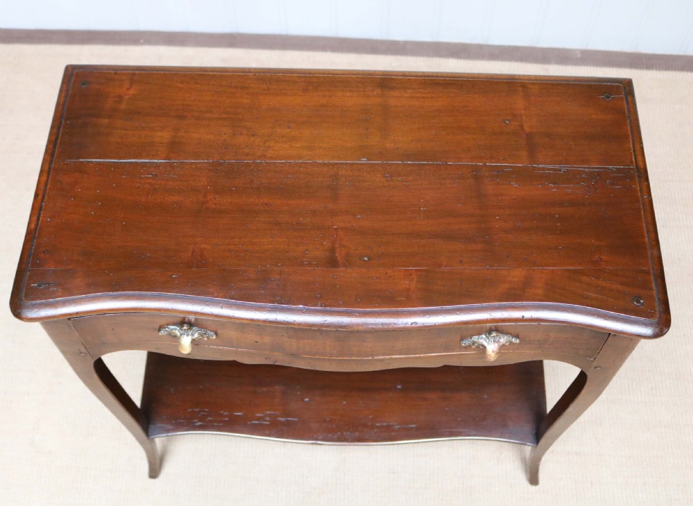 Rustic French Cherry Wood Side Table  View VI
