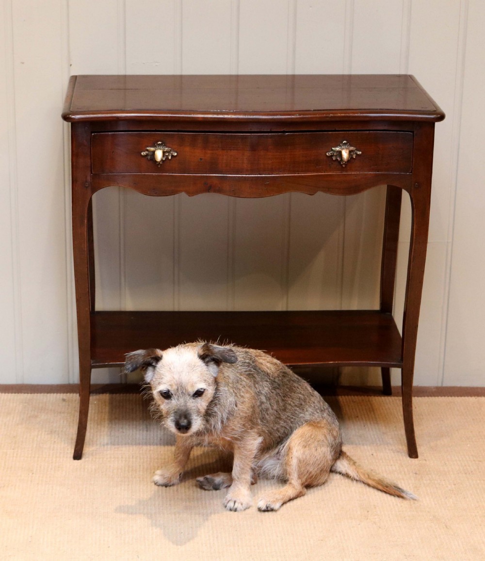 Rustic French Cherry Wood Side Table  View VII
