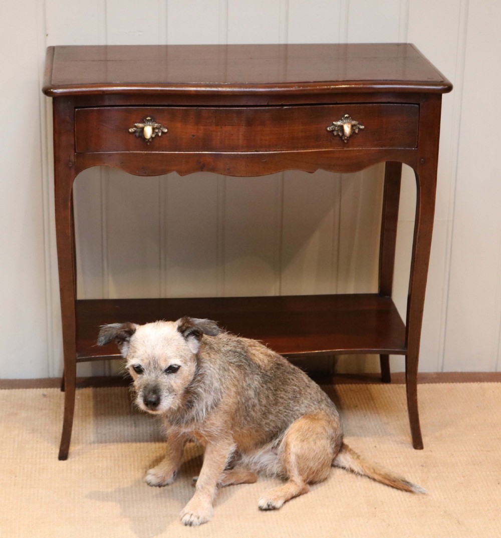 Rustic French Cherry Wood Side Table  View VIII
