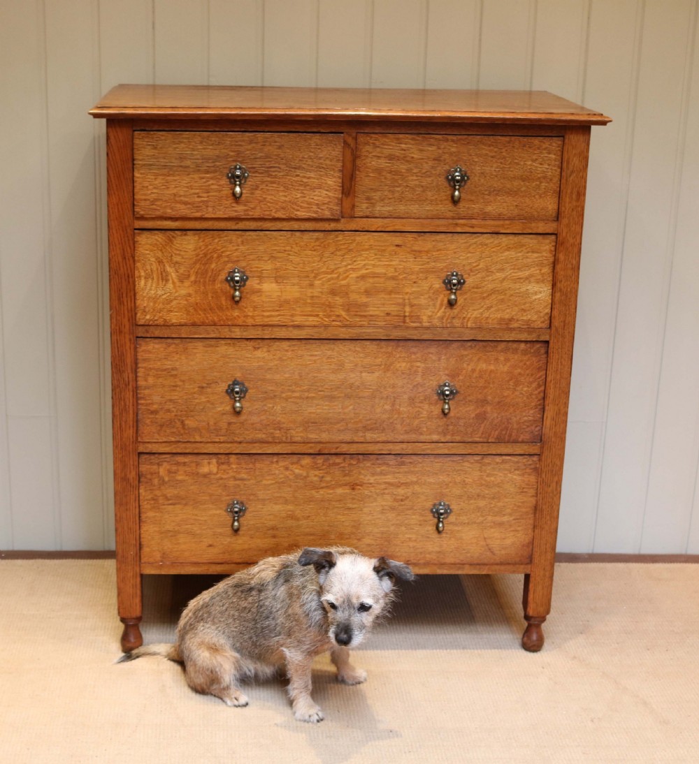 Tall Golden Oak Chest Of Drawers View VIII