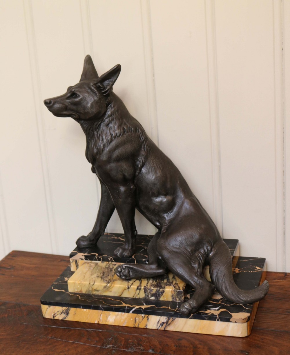 Art Deco Spelter German Shepherd View II