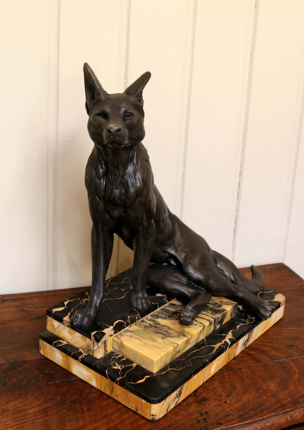 Art Deco Spelter German Shepherd View V