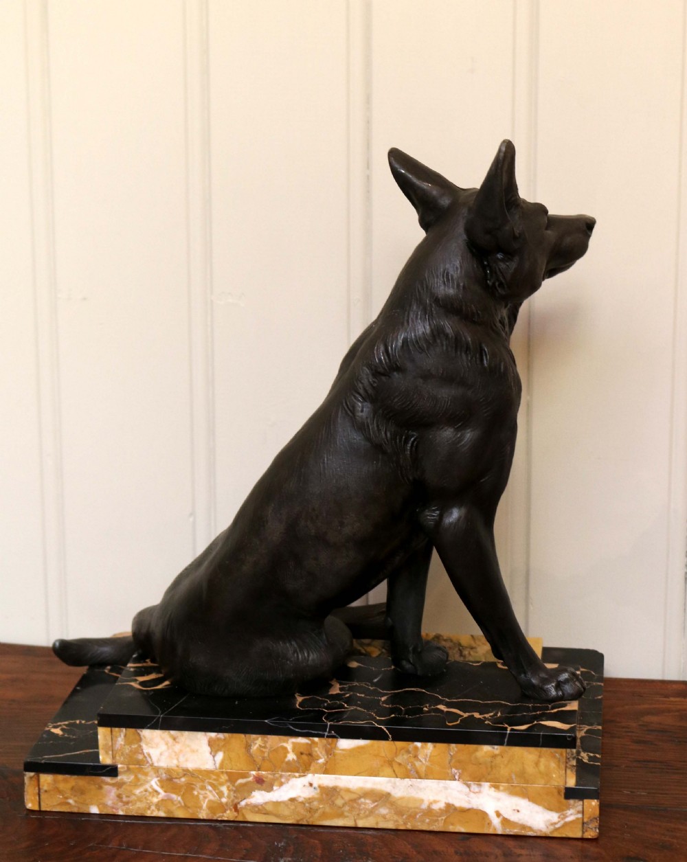 Art Deco Spelter German Shepherd View VI