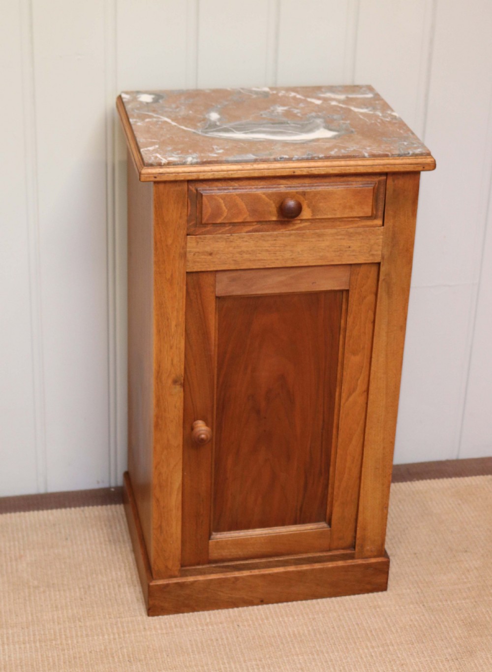Walnut Marble Top Bedside Cabinet View III