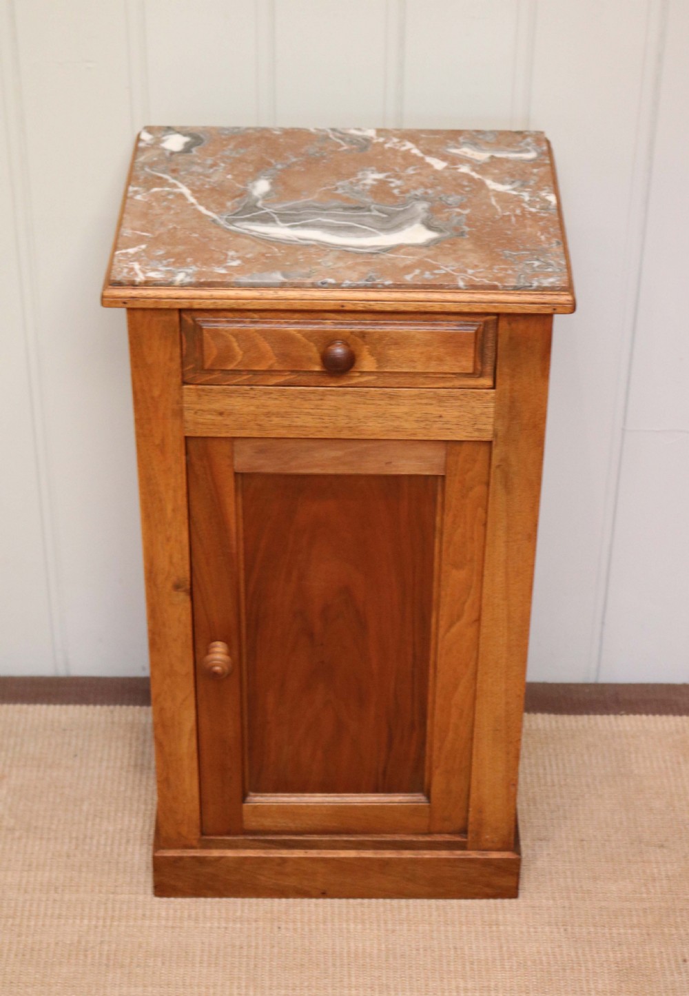 Walnut Marble Top Bedside Cabinet View VI