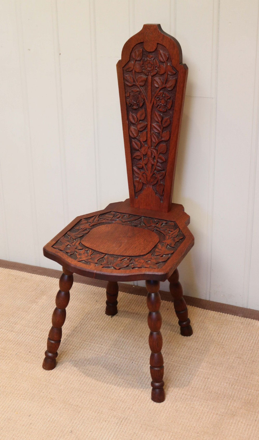 Carved Oak Spinning Chair View III